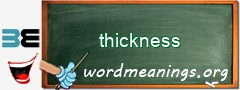 WordMeaning blackboard for thickness